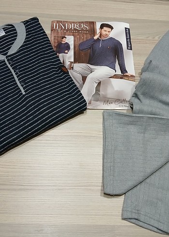 Gri Erkek Triko Pijama Takımı - Görsel 5