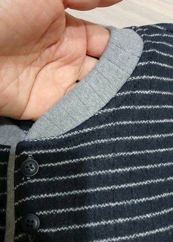 Gri Erkek Triko Pijama Takımı Uzun Kollu - Görsel 2