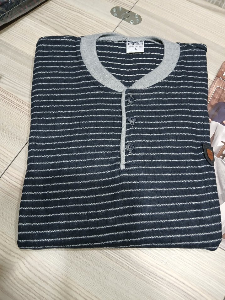 Gri Erkek Pamuklu Uzun Kollu Pijama Takımı - Görsel 2