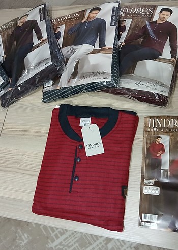 Bordo Düğmeli Erkek Kışlık Pijama Takımı - Görsel 6