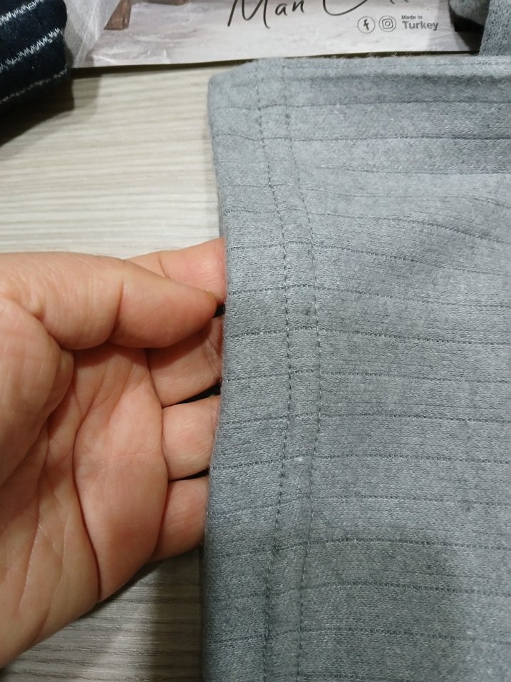 Gri Erkek Uzun Kollu Pamuklu Pijama Takımı - Görsel 4