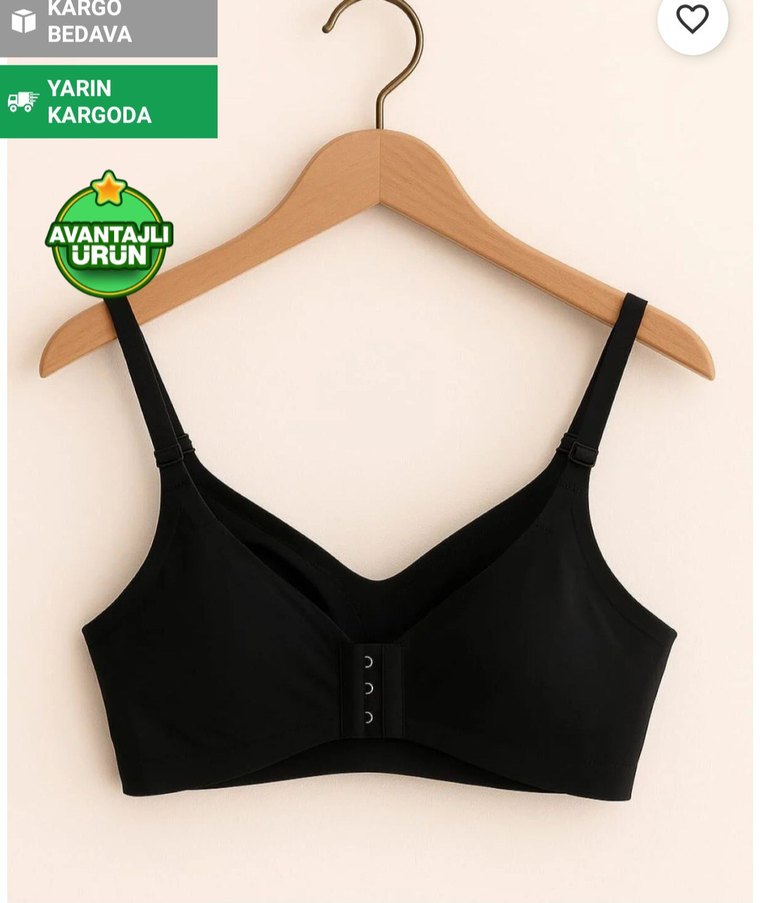 Siyah  LAZER KESİM DİKİŞSİZ HAYALET SÜTYEN - Görsel 4