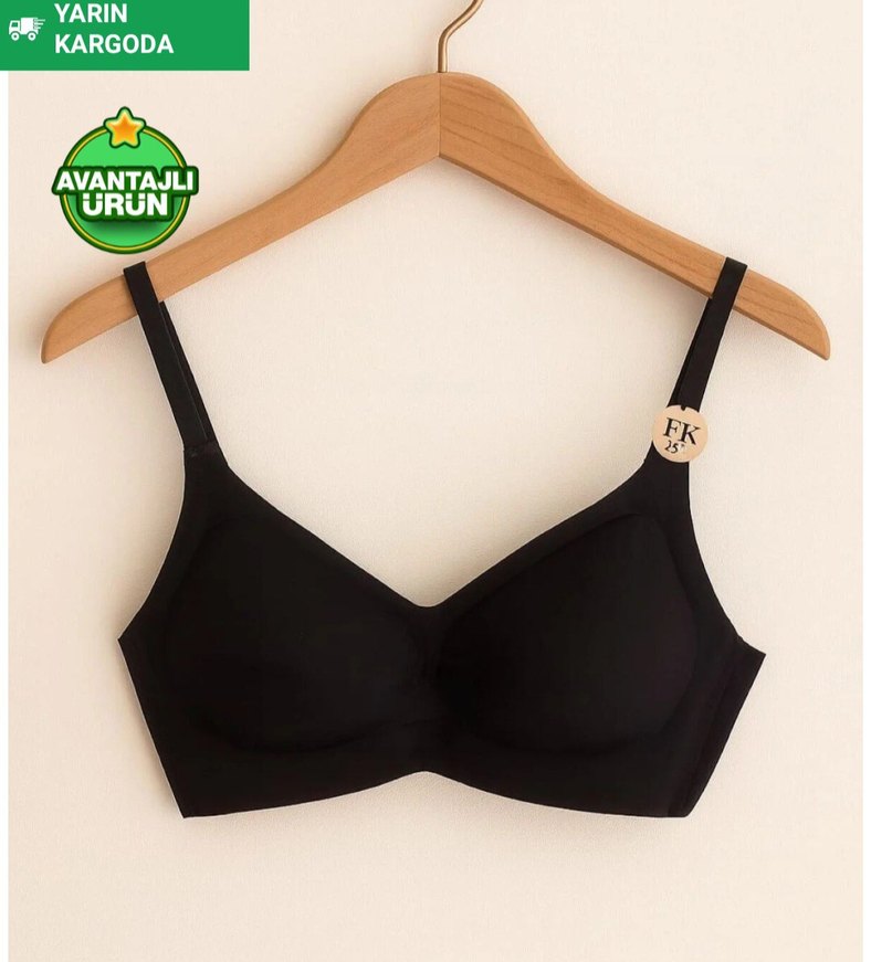 Siyah  LAZER KESİM DİKİŞSİZ HAYALET SÜTYEN - Görsel 2