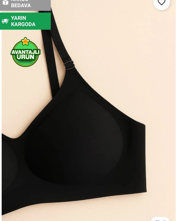 Siyah  LAZER KESİM DİKİŞSİZ HAYALET SÜTYEN - Görsel 3