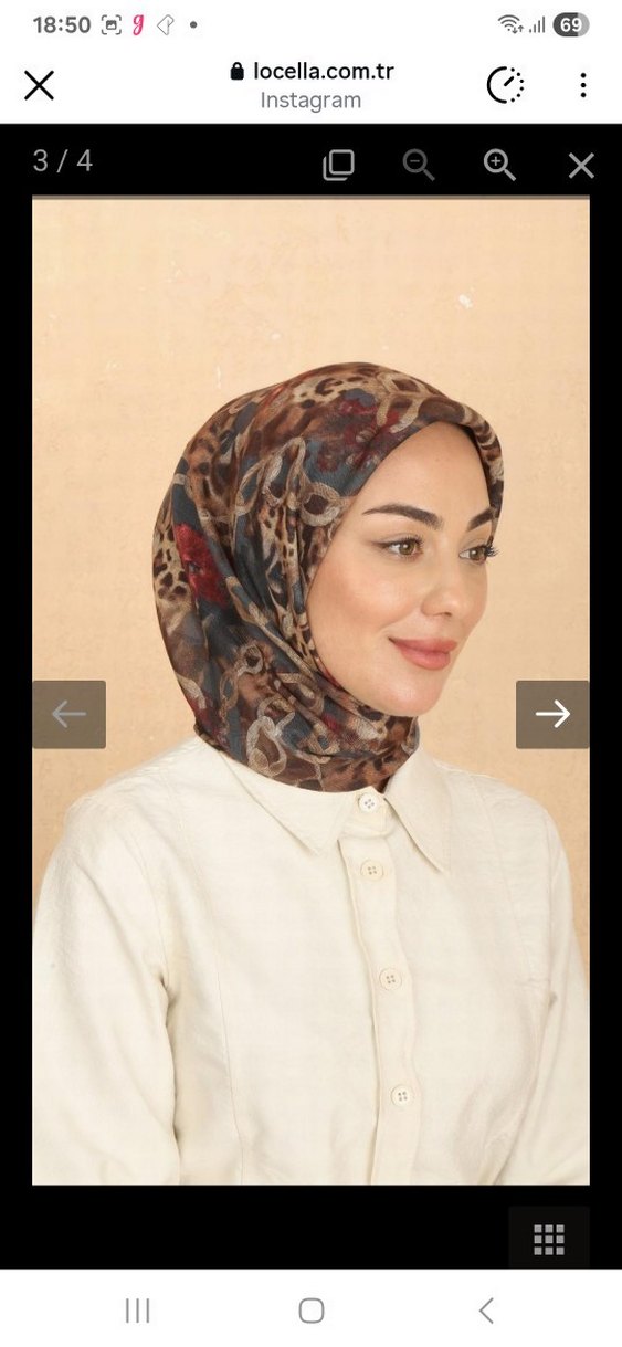 Kahverengi Bohem Drapeli Kadın EŞARP - Görsel 2