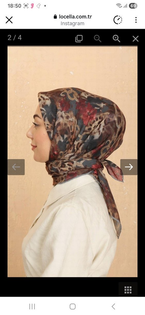 Kahverengi Bohem Drapeli Kadın EŞARP - Görsel 3