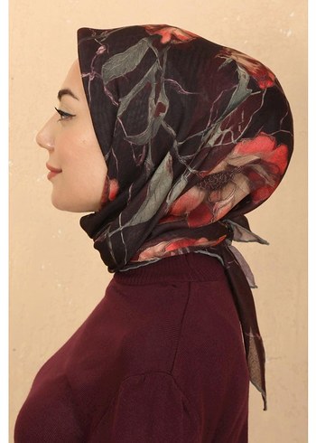 BORDO PAMUK SOFT EŞARP - Görsel 2