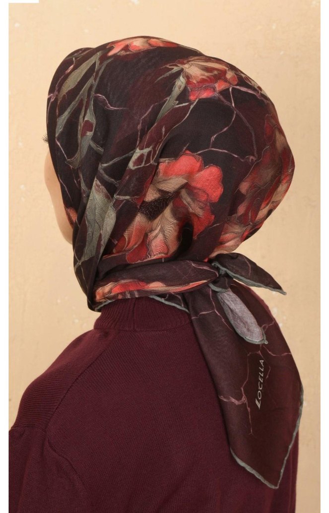 BORDO PAMUK SOFT EŞARP - Görsel 4