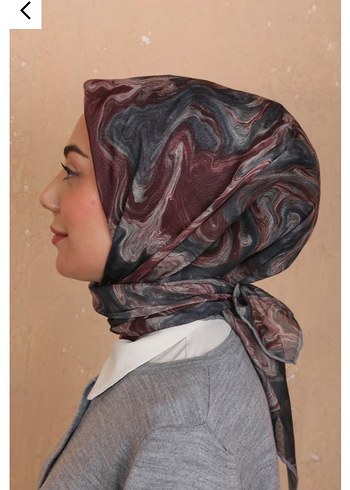 BORDO GRİ SOFT PAMUK EŞARP - Görsel 2