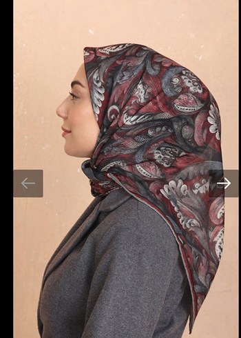 BORDO GRI  SOFT PAMUK EŞARP - Görsel 2