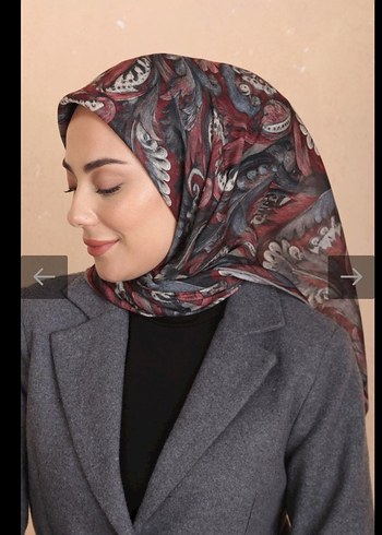 BORDO GRI  SOFT PAMUK EŞARP - Görsel 4