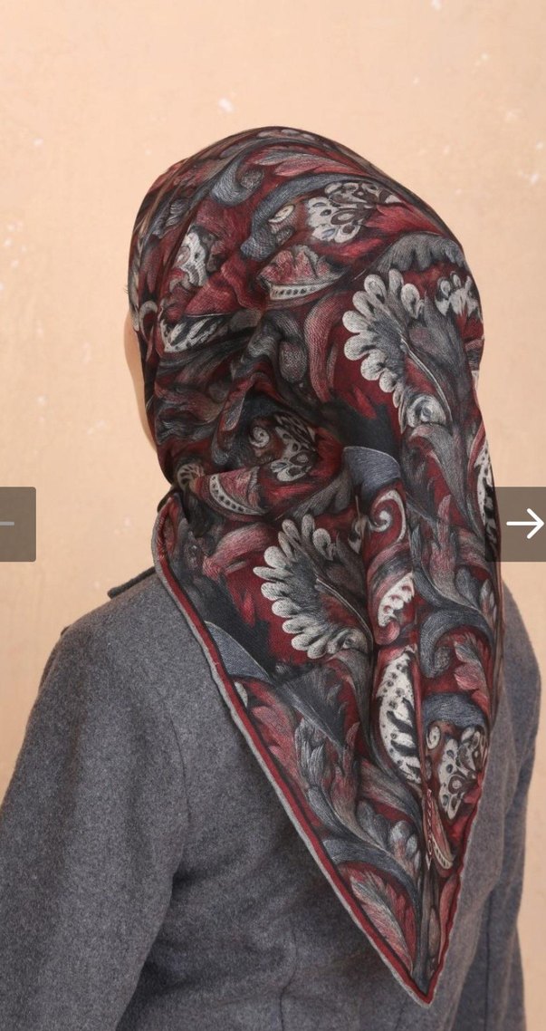 BORDO GRI  SOFT PAMUK EŞARP - Görsel 3