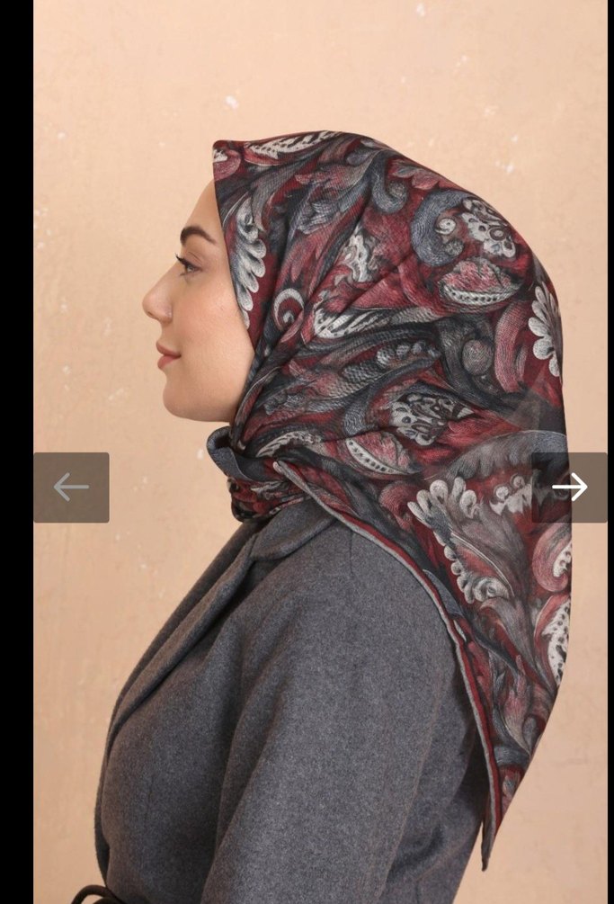 BORDO GRI  SOFT PAMUK EŞARP - Görsel 2