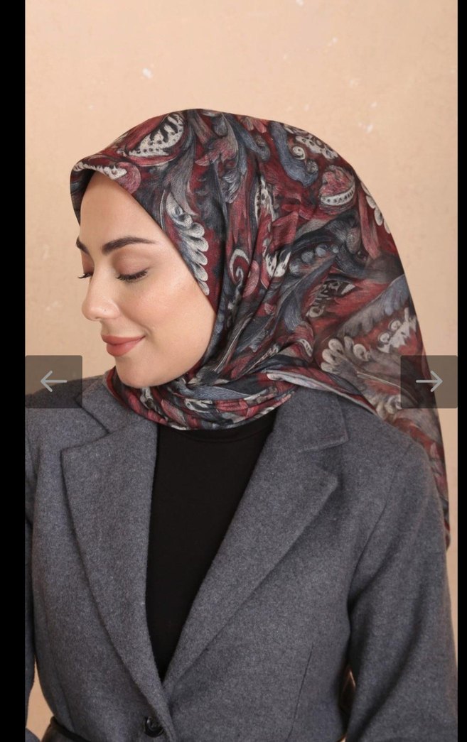 BORDO GRI  SOFT PAMUK EŞARP - Görsel 4