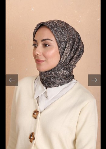 Bohem Tarzda Kahverengi Gri Desenli Kadın soft eşarp - Görsel 4