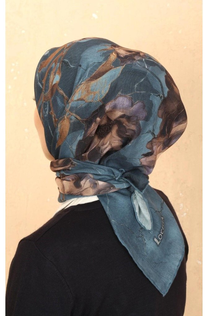 Mavi İpek Bohem Kadın SOFT EŞARP - Görsel 2