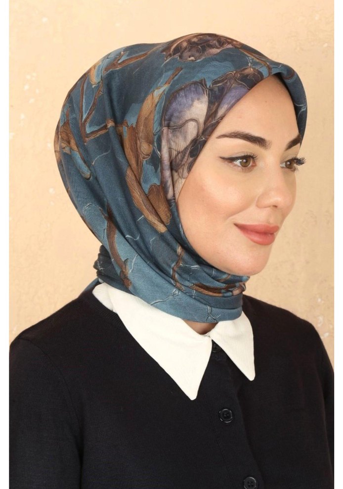 Mavi İpek Bohem Kadın SOFT EŞARP - Görsel 3