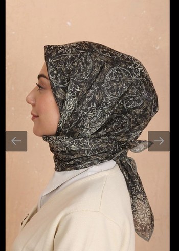 Drapeli Siyah Gri Kadın soft eşarp - Görsel 2