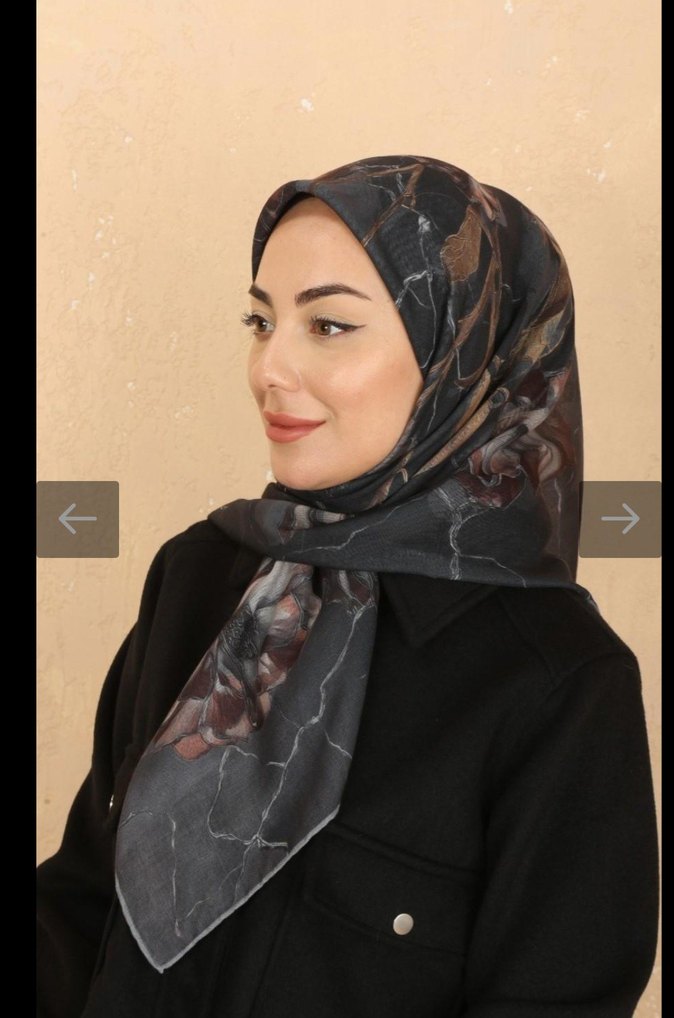 Drapeli Siyah Bohem Kadın SOFT PAMUK EŞARP - Görsel 3