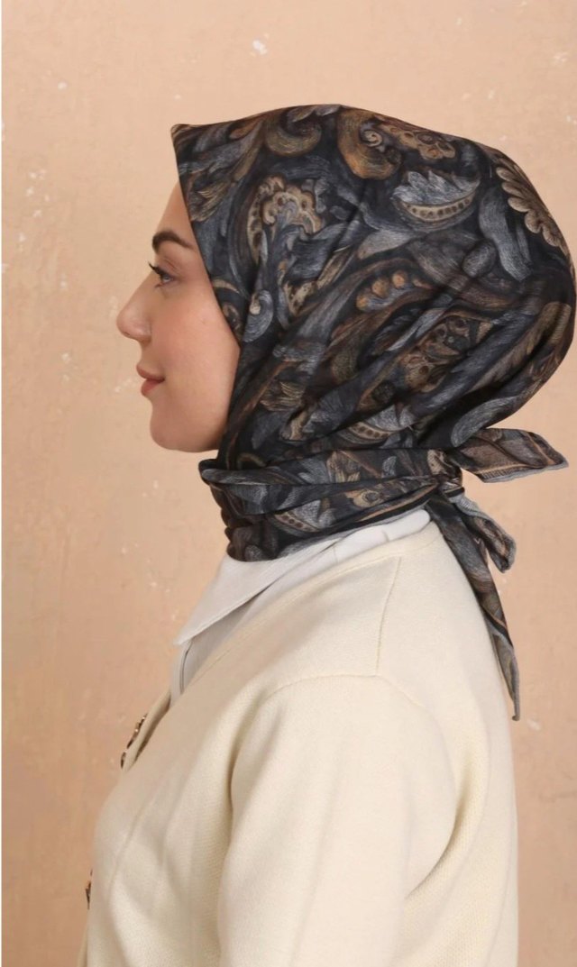 GRİ   KAHVE PAMUK SOFT EŞARP - Görsel 2