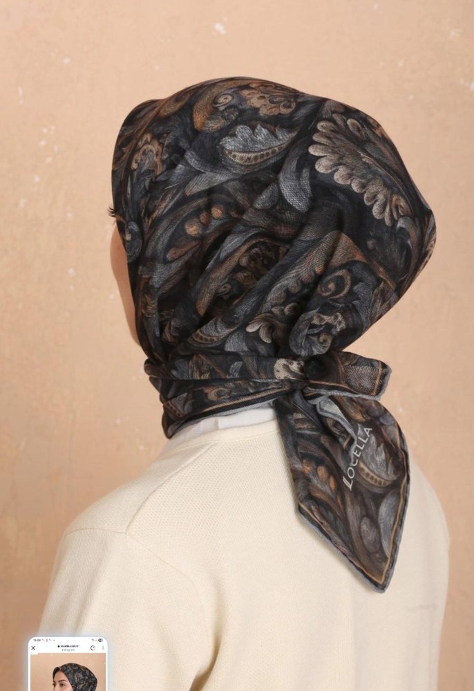 GRİ   KAHVE PAMUK SOFT EŞARP - Görsel 3