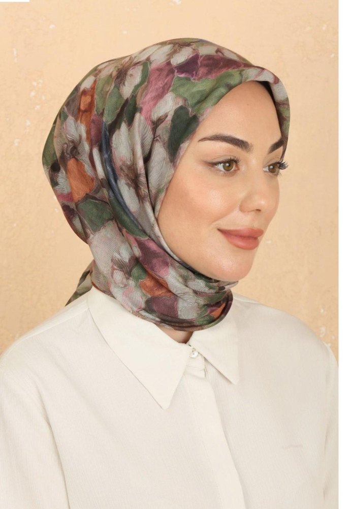 Çiçek Desenli Bohem Kadın EŞARP - Görsel 2