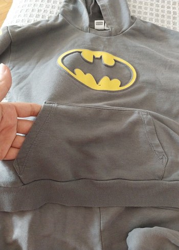 LC Waikiki Gri Batman Kapüşonlu Erkek Eşofman Takımı