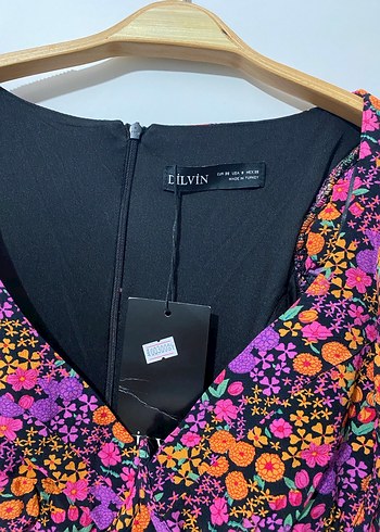 Dilvin Renkli Çiçekli Elbise - Görsel 3