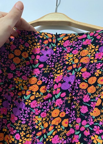 Dilvin Renkli Çiçekli Elbise - Görsel 5