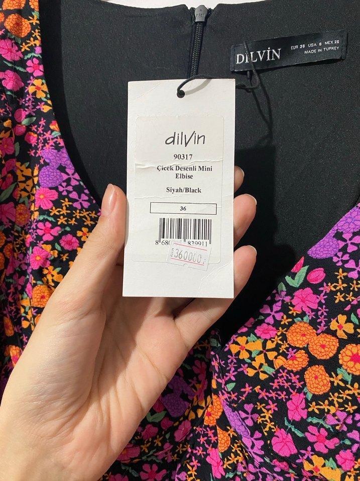 Dilvin Renkli Çiçekli Elbise - Görsel 2