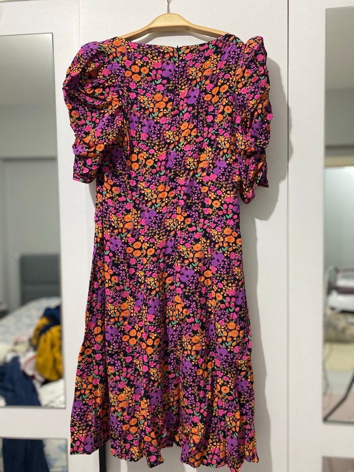 Dilvin Renkli Çiçekli Elbise - Görsel 4