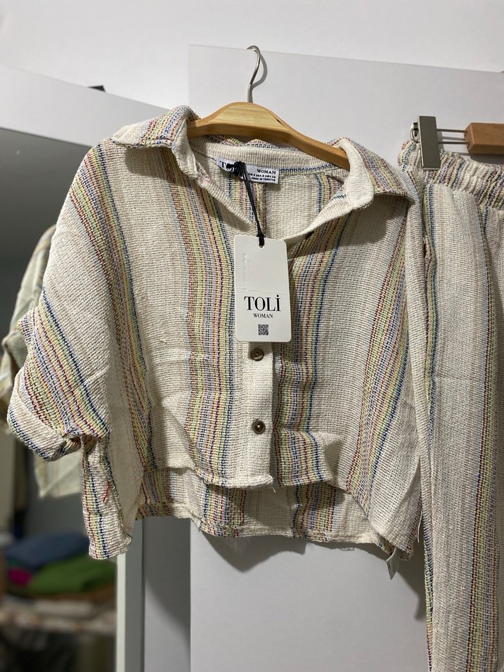 Bohem kadın gömlek ve pantolon 2li tkaım - Görsel 2