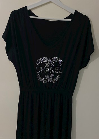 Siyah kısa kol uzun elbise - Görsel 3