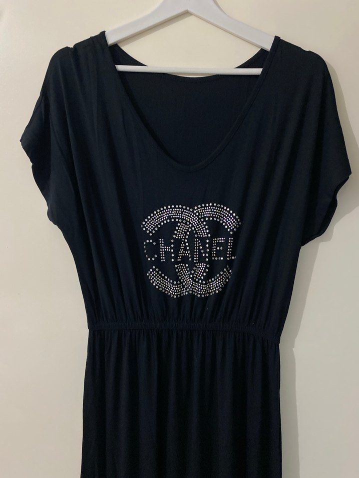 Siyah kısa kol uzun elbise - Görsel 2