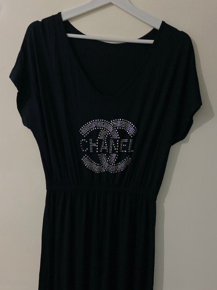 Siyah kısa kol uzun elbise - Görsel 3