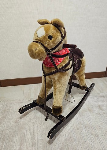 Kahverengi Peluş Sallanan At Oyuncağı sesli - Görsel 4