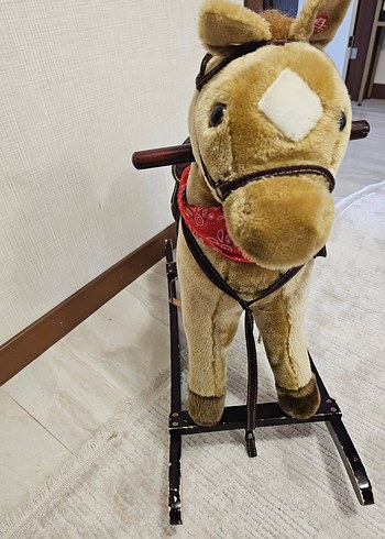 Kahverengi Peluş Sallanan At Oyuncağı sesli - Görsel 2