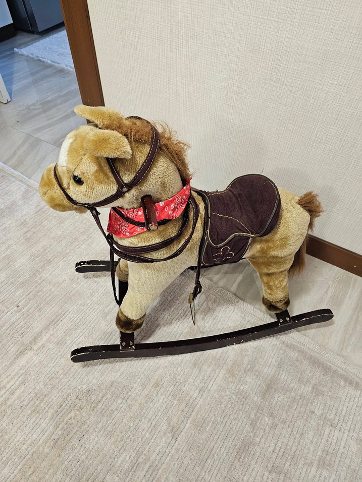 Kahverengi Peluş Sallanan At Oyuncağı sesli - Görsel 3