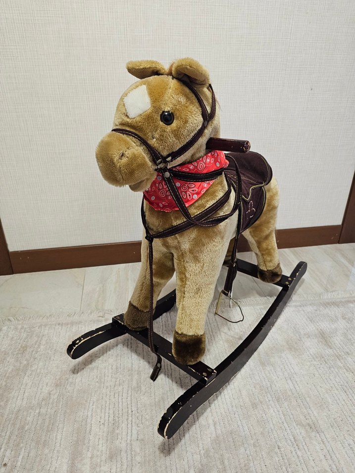 Kahverengi Peluş Sallanan At Oyuncağı sesli - Görsel 4