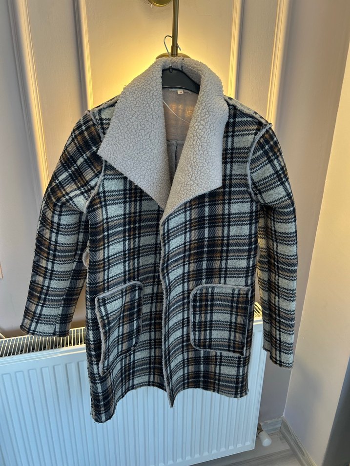 Ekose Midi Kadın Kaban - Görsel 3