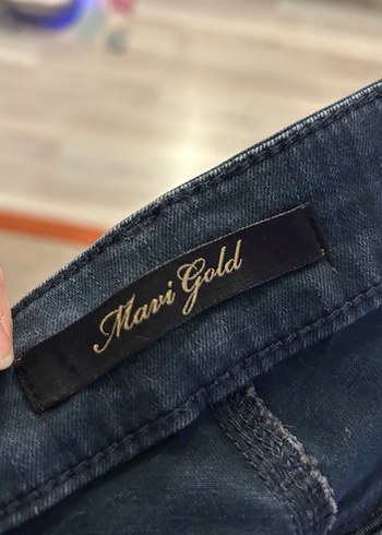 Lacivert siyah Beli Pilili Kadın Denim Pantolon - Görsel 10
