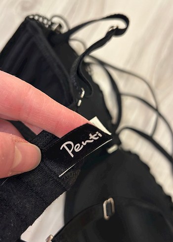 Siyah Gotik Mini Sütyen - Görsel 7