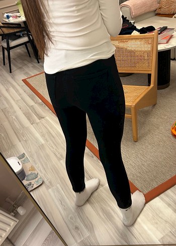 Kadın Siyah Dar Kesim Midi Kot Pantolon - Görsel 4