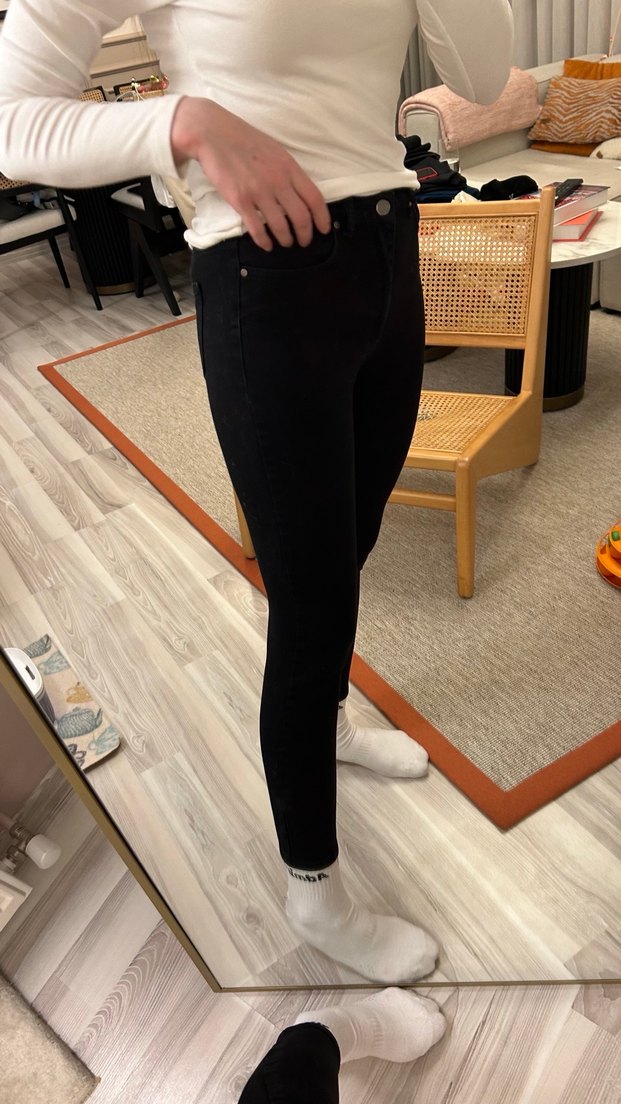 Kadın Siyah Dar Kesim Midi Kot Pantolon - Görsel 3