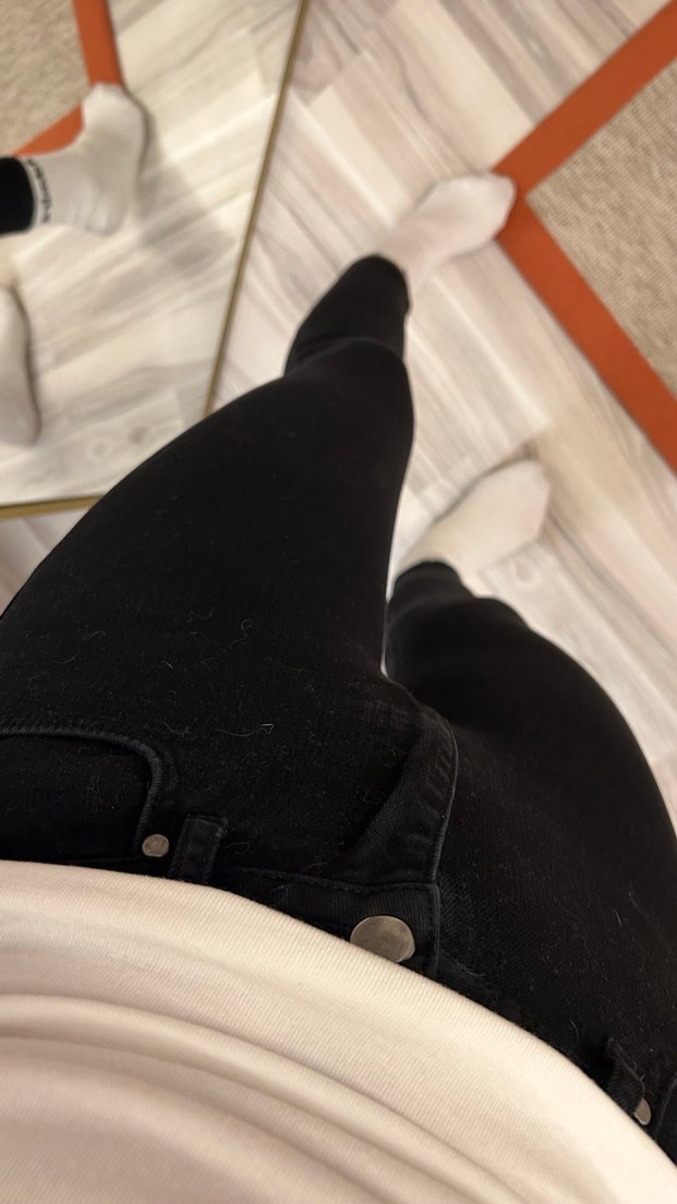 Kadın Siyah Dar Kesim Midi Kot Pantolon - Görsel 5