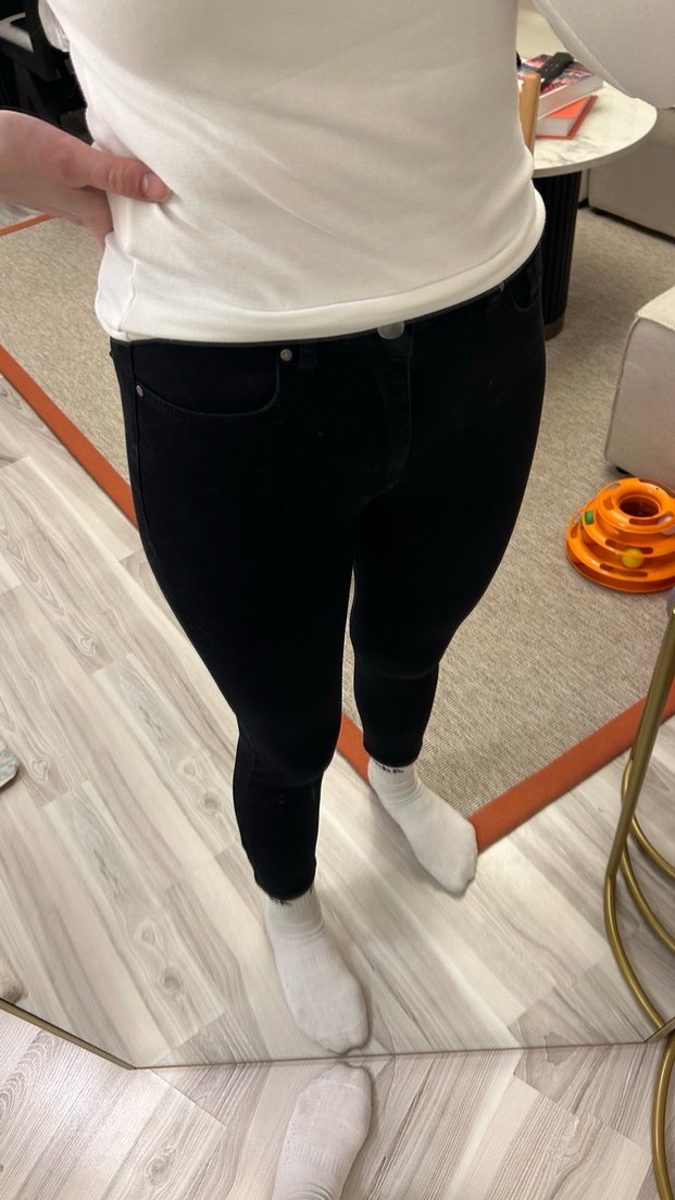 Kadın Siyah Dar Kesim Midi Kot Pantolon - Görsel 2