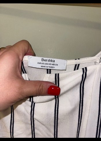 Kadın Beyaz Çizgili Uzun  Tulum - Görsel 3