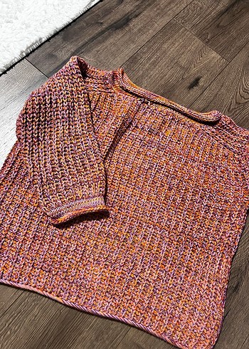 Renkli Bohem Örgü Kadın Kazak - Görsel 2