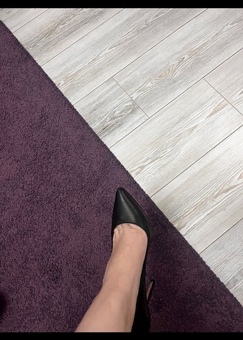 Divarese Siyah Deri Stiletto - Görsel 5