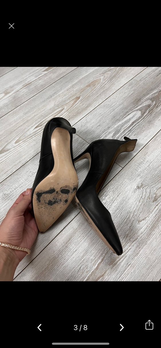 Divarese Siyah Deri Stiletto - Görsel 3